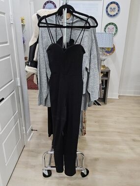 Susana Monaco Black Strappy Sweetheart Jumpsuit|| Size XS